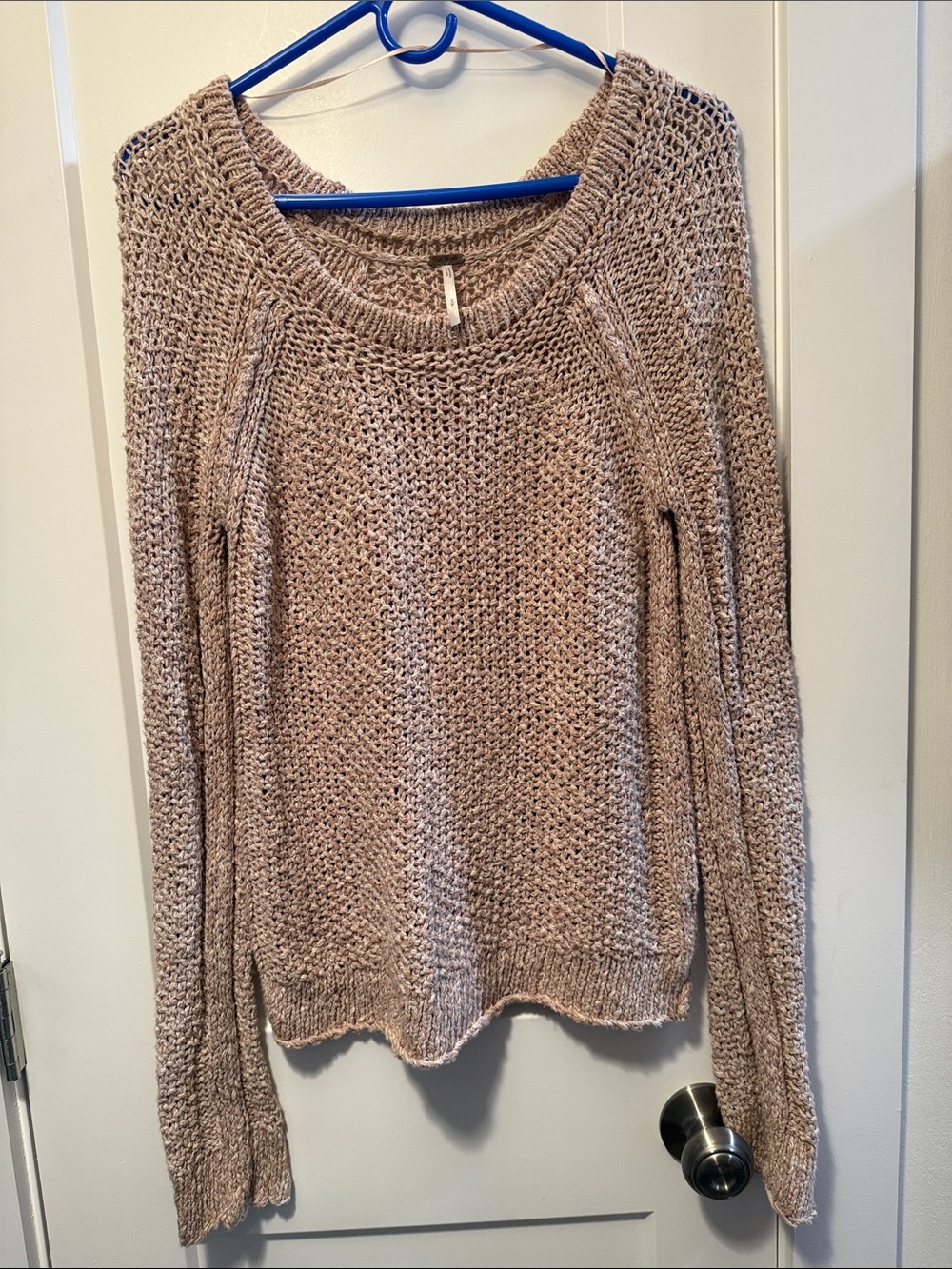 Free People Women's Sahara Star taupe open-knit scoop neck Size S